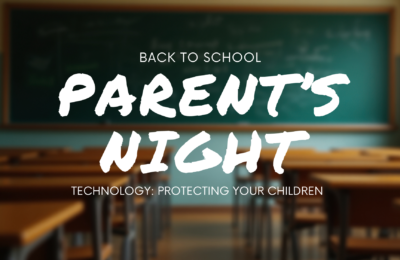 Simple Chalkboard Parent Night School Announcement